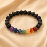Natural 7 Chakra Lava Bracelet | 8 mm | promote physical, emotional, and spiritual well-being