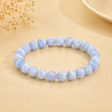 Natural Blue Lace Agate Bracelet | 8 mm | relieve stress | overcome public speaking fears