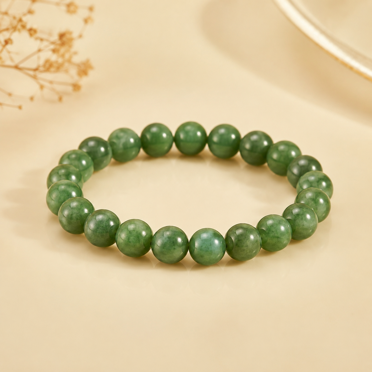 Natural green Zade Bracelet | 8 mm | good luck | harmony