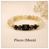 Pisces (Meen) Zodiac Citrine & Tiger Eye Bracelet