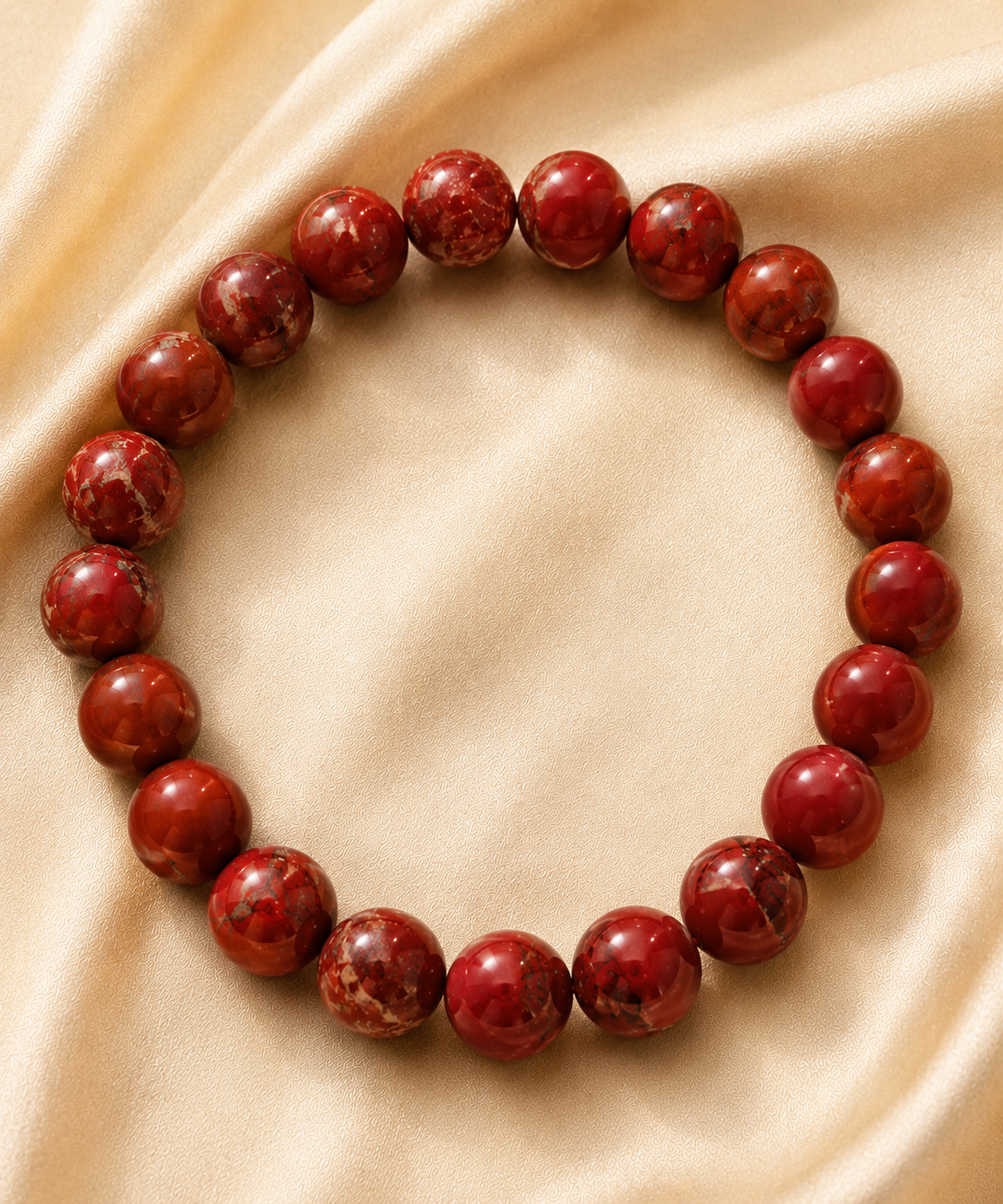 Natural Red Jasper bracelet | 8 mm |  reduce stress | boost vitality