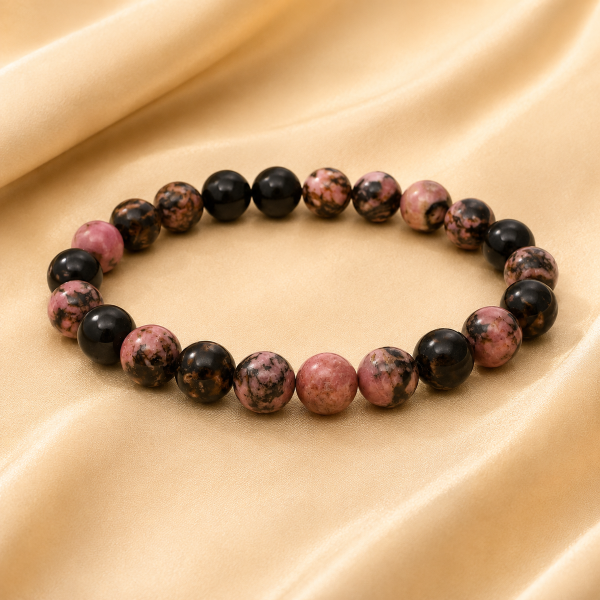 natural Rhodonite Bracelet | 8 mm | emotional healing | stress relief | fostering self-love