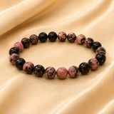 natural Rhodonite Bracelet | 8 mm | emotional healing | stress relief | fostering self-love