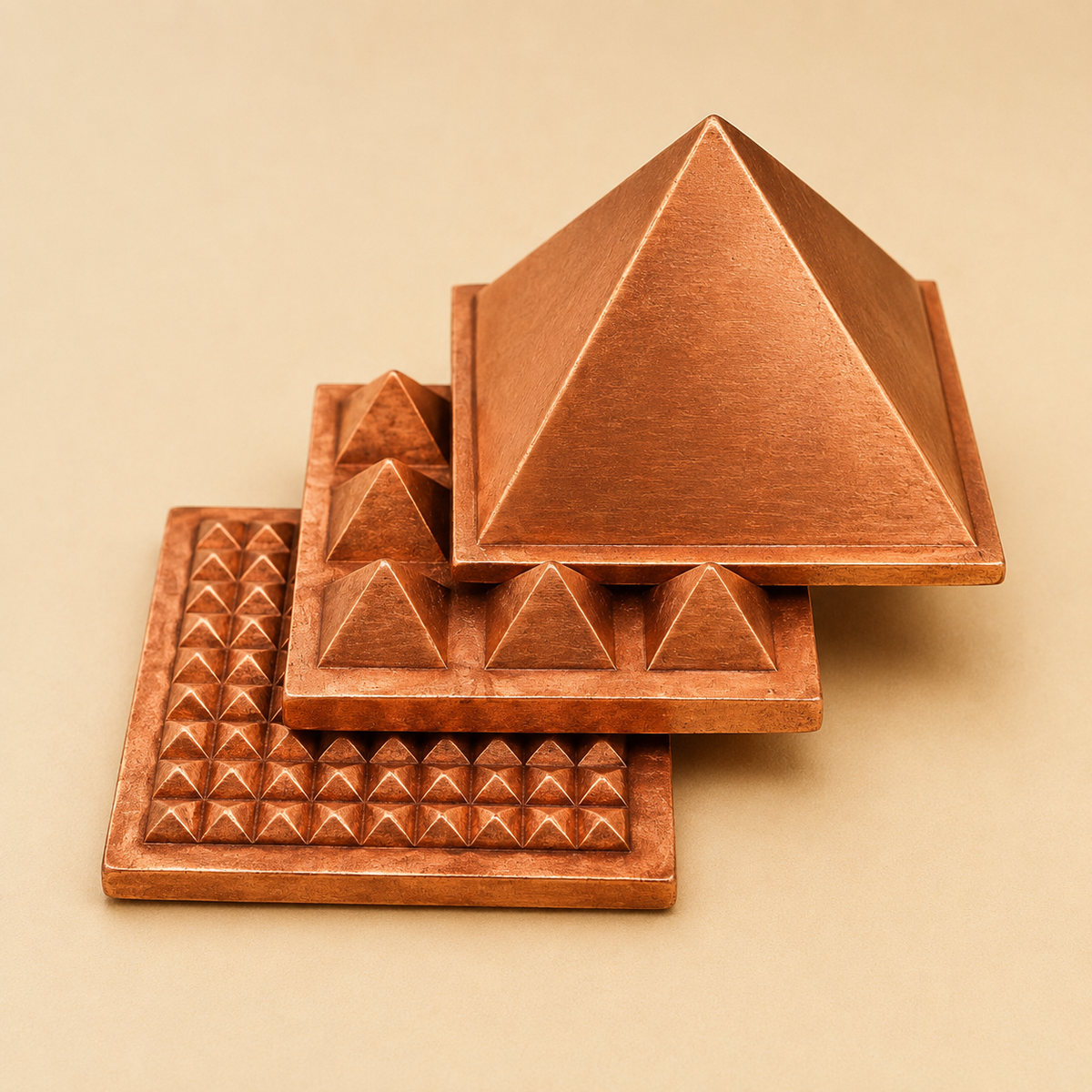 Vastu Copper 3 Layer Pyramid | Pure Copper Vastu Remedy | 9 Pyramids | 81 Pyramids |
