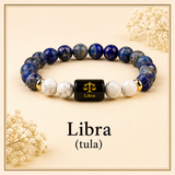 Libra (Tula) Zodiac Lapis Lazuli & Howlite Bracelet