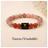 Taurus (Vrushabh) Zodiac Sunstone & Carnelian Bracelet